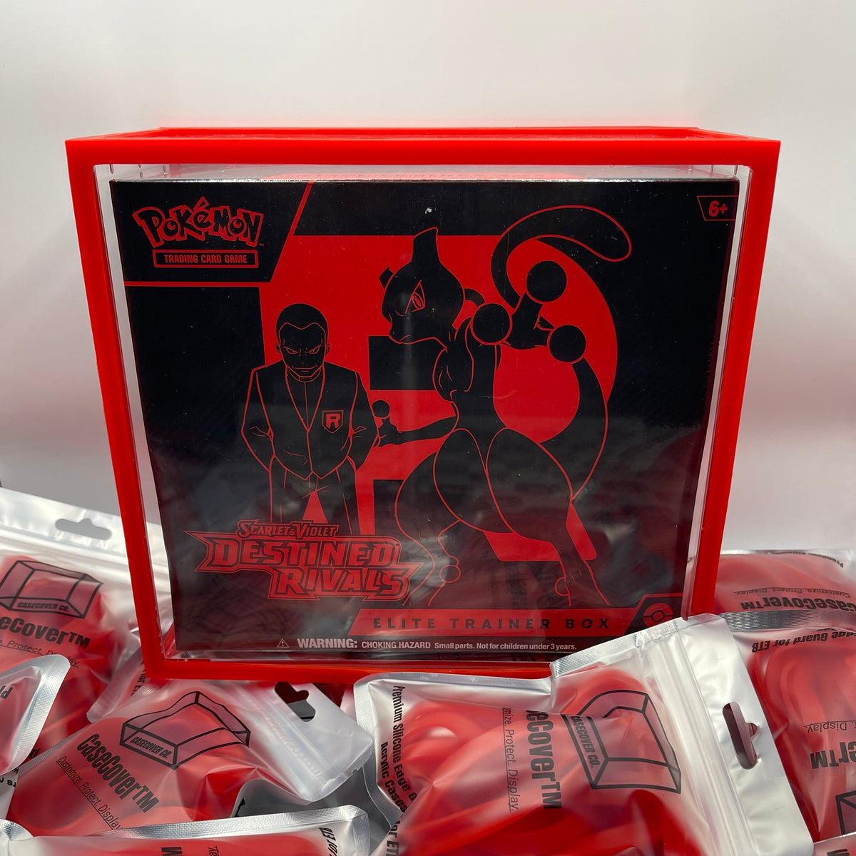 Roter CaseCover Silikonrahmen am Acrylcase – Acrylcase und ETB nicht enthalten